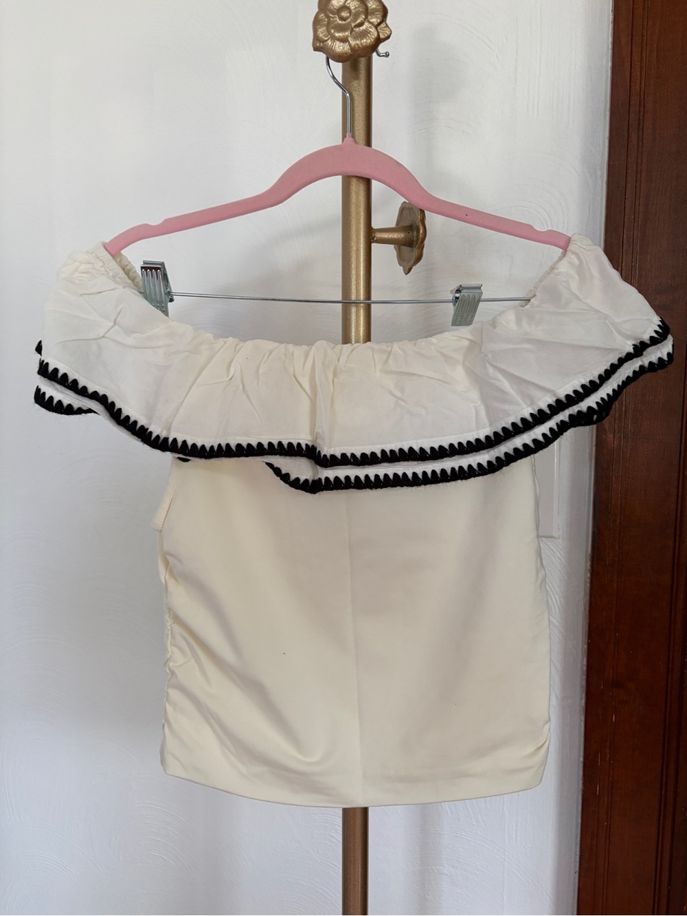J. Crew Ivory Off-Shoulder Ruffle Top - Picture 9 of 11